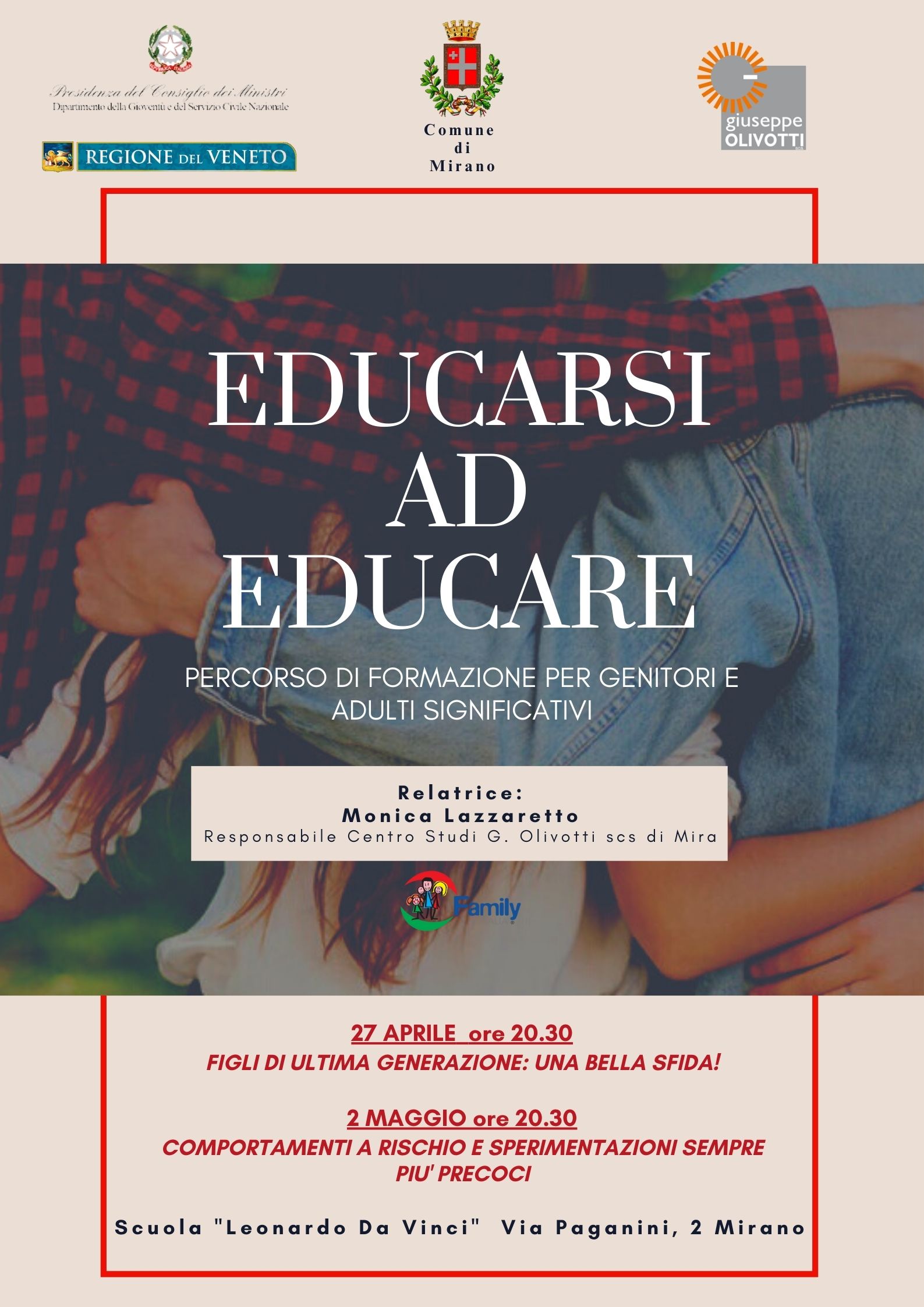 Parte il percorso “Educarsi ad educare” con due incontri il 27 aprile e il 2 maggio