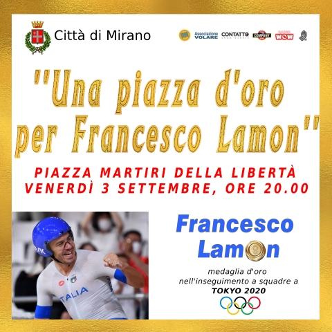 Una Piazza d’oro per Francesco Lamon venerdì 3 settembre