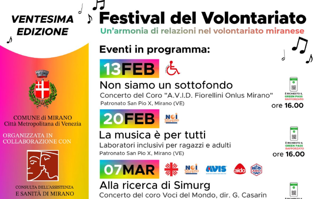 XXI Festival del Volontariato dal 13 febbraio al 3 aprile