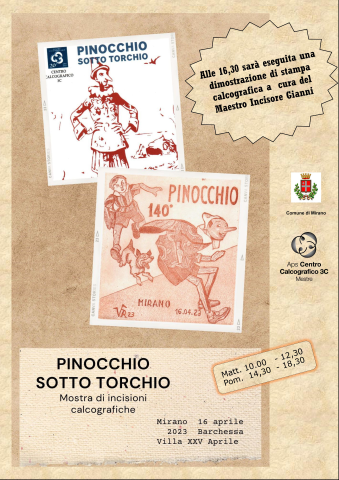 2023 04 16 Locandina mostra Pinocchio sotto torchio