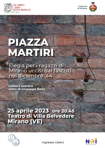 Lettura scenica “Piazza Martiri” martedì 25 aprile alle 20.45