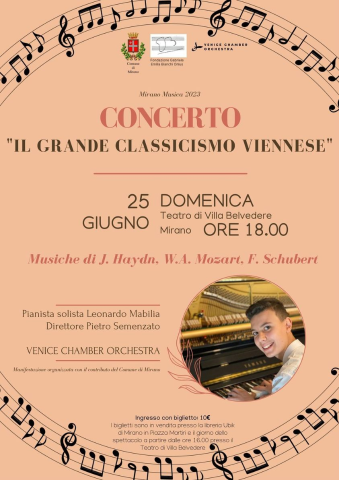 Domenica 25 giugno concerto “Il grande classicismo viennese” 