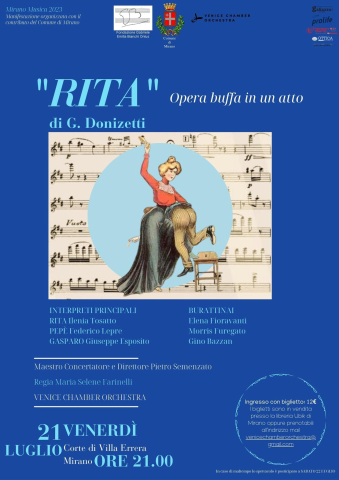 Venerdì 21 luglio “Rita”, opera buffa in un atto di G. Donizetti