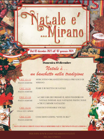 Domenica 10 dicembre a Mirano “Natale è…un banchetto nella tradizione”