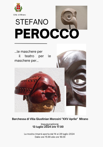 A Mirano in mostra le maschere teatrali di Stefano Perocco dal 13 al 28 luglio