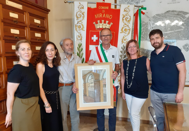  L’artista miranese Marco Tagliaro ha donato un acquarello al Comune 